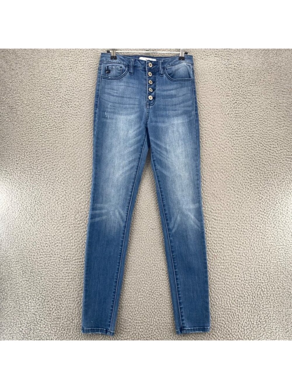 KanCan Jeans Womens 7 27 Lyla Blue Denim Super Skinny Button Fly Stretch Pockets